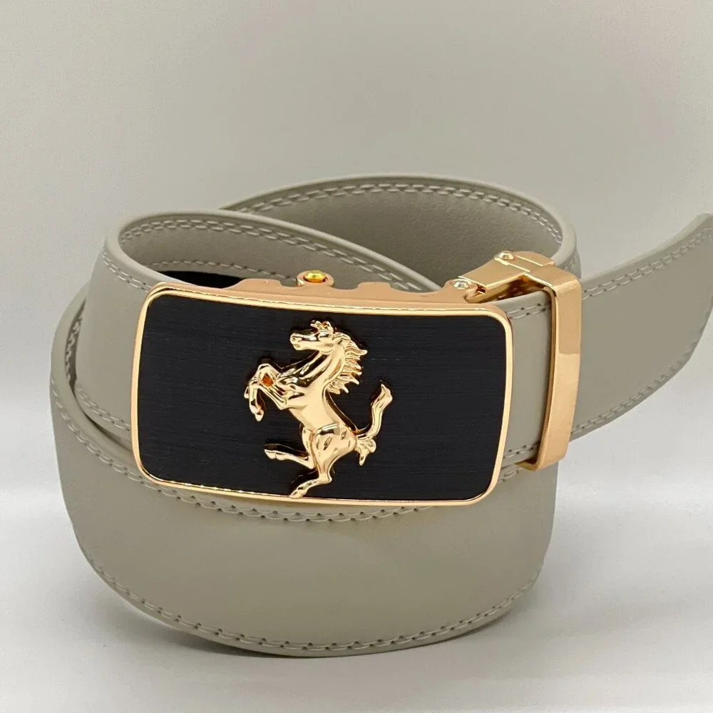 Mens Ratchet Belt Fashion Casual Leather Designer‎ Belts with Automatic Buckle